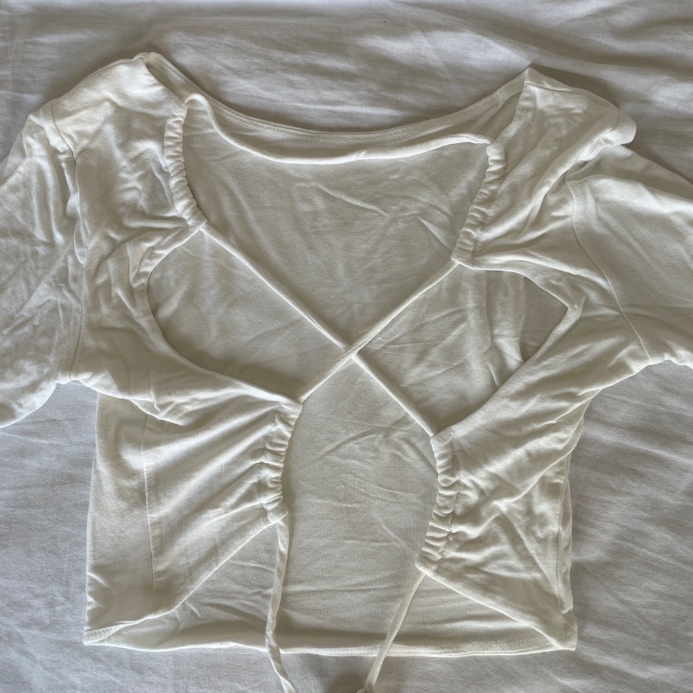 White Strappy Back Longsleeve US S
